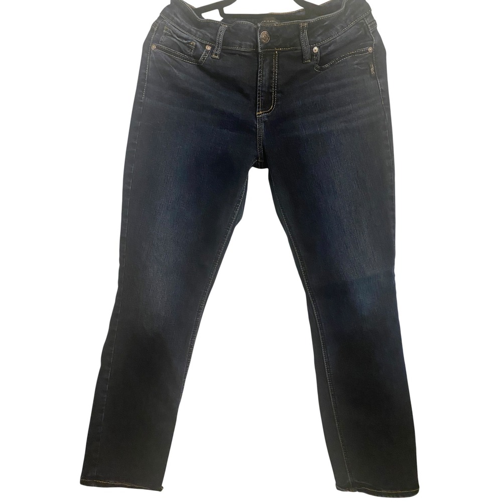 Silver Jeans Co Elyse Straight Leg Dark Wash Curvy Fit Jeans 30X29